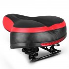 Breathable Waterproof Hollow Bike Seat Large Reflective Shock Absorb Spring Bicycle Saddle Cushion Black and red