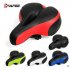Breathable Waterproof Hollow Bike Seat Large Reflective Shock Absorb Spring Bicycle Saddle Cushion Black and red