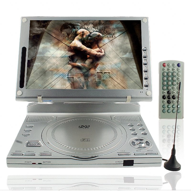 Portable DVD Player + TV - 8.4 Inch Screen - Plays MP3 MP4 DivX