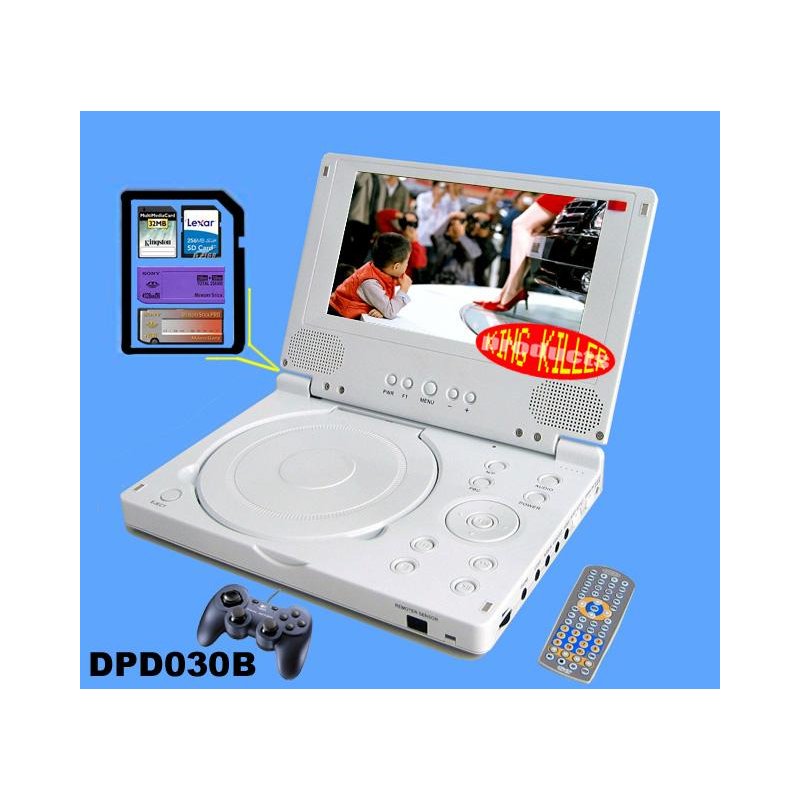 7inch Portable DVD, DivX Player with Game and Card reader, DTS