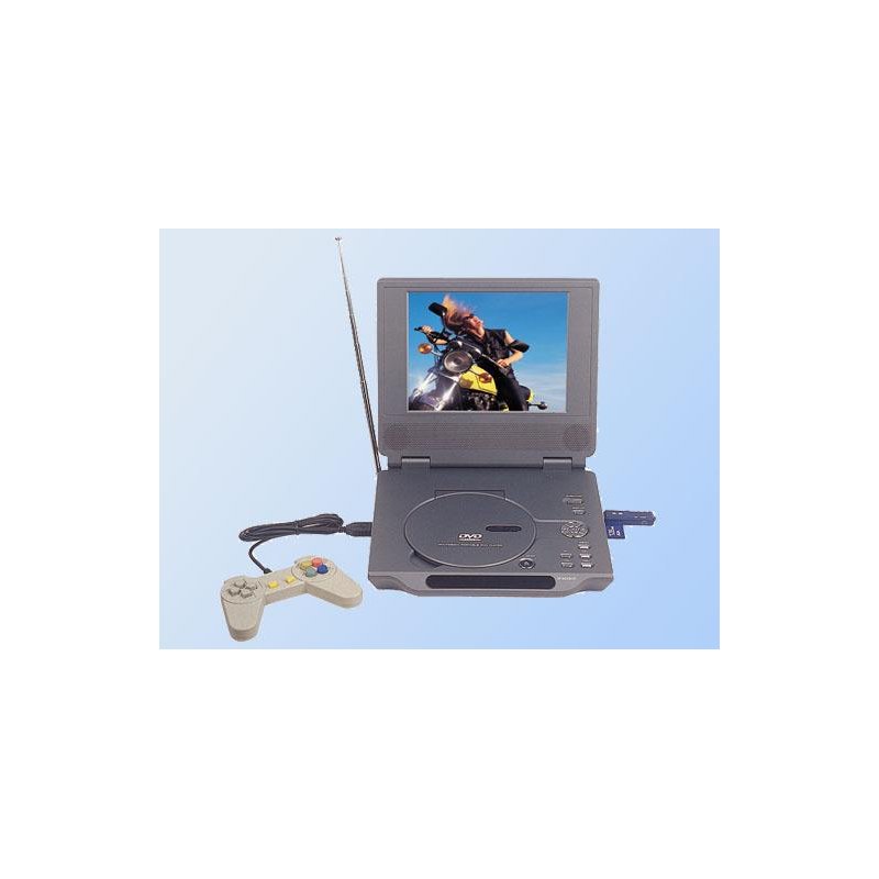 Portable 7-inch DVD TV Game Player -  USB Port + Card Reader