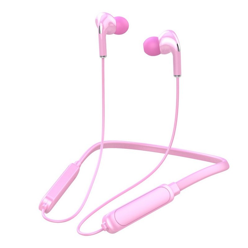 Bt-71 Neck-mounted Bluetooth 5.0 In-ear Wireless  Sports Headphones Pink