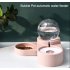 Bubble Cat Food Automatic Feeder Not Wet Mouth Drinking Bowl for Cats Dogs Supplies Light pink