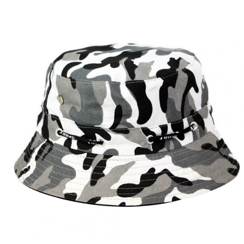 Bucket Hats Men Outdoor Fisherman Hat Cotton Fishing Cap Camouflage Bucket Caps Off-white_adjustable