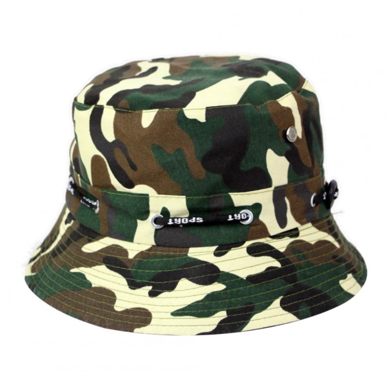 Bucket Hats Men Outdoor Fisherman Hat Cotton Fishing Cap Camouflage Bucket Caps Light brown_adjustable