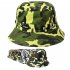 Bucket Hats Men Outdoor Fisherman Hat Cotton Fishing Cap Camouflage Bucket Caps dark green adjustable