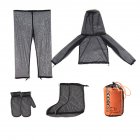 Bug Jacket Mosquito Suit Unisex Ultra-fine Mesh Summer Bug Wear for Fishing Hiking Camping Gardening  Anti-mosquito four-piece suit (full set)_L / XL