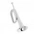 Bugle Trumpet Big Horn Thickened Tubes Curved Mouthpiece Interface Brass Horn School Wind Instrument Silver
