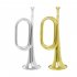 Bugle Trumpet Big Horn Thickened Tubes Curved Mouthpiece Interface Brass Horn School Wind Instrument Silver