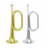 Bugle Trumpet Big Horn Thickened Tubes Curved Mouthpiece Interface Brass Horn School Wind Instrument Silver