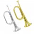 Bugle Trumpet Big Horn Thickened Tubes Curved Mouthpiece Interface Brass Horn School Wind Instrument Silver