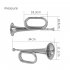 Bugle Trumpet Big Horn Thickened Tubes Curved Mouthpiece Interface Brass Horn School Wind Instrument Silver