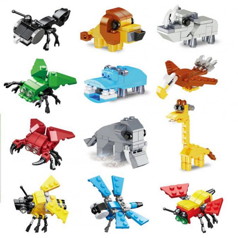 Building  Block  Toy Marine /Forest Animal Assembly Multiple Style Random Educational Toy K45 Forest Animals
