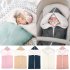 Bunting Bag Outdoor Wool Knitted Thick Warm Blanket Multifunctional Sleeping Bag for Infants and Newborns light pink