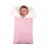 Bunting Bag Outdoor Wool Knitted Thick Warm Blanket Multifunctional Sleeping Bag for Infants and Newborns light pink