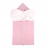 Bunting Bag Outdoor Wool Knitted Thick Warm Blanket Multifunctional Sleeping Bag for Infants and Newborns light pink