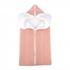 Bunting Bag Outdoor Wool Knitted Thick Warm Blanket Multifunctional Sleeping Bag for Infants and Newborns Pink