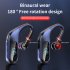 Business Kj10 Bluetooth compatible Headset Led Battery Display Hanging Ear Type True Wireless Headphone black