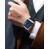 Business Wristwatch for Men Waterproof Square Watch Mesh Belt Quartz Watch white