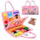Busy Board Toy For Toddlers Felt Dressing Learning Cloth Book Early Education Toys Gifts For Boys Girls pink