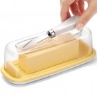 Butter Dish With Lid Butter Keeper Farmhouse Plastic Butter Container With Butter Knife Rectangular Cheese Dessert Cake Tray Transparent Butter Dish For Countertop Refrigerator Square butter box with knife