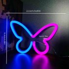 Butterfly LED Light Battery/USB Powered Luminous Wall Decorative Lamp For Home Living Room Party Festival Decor blue+pink