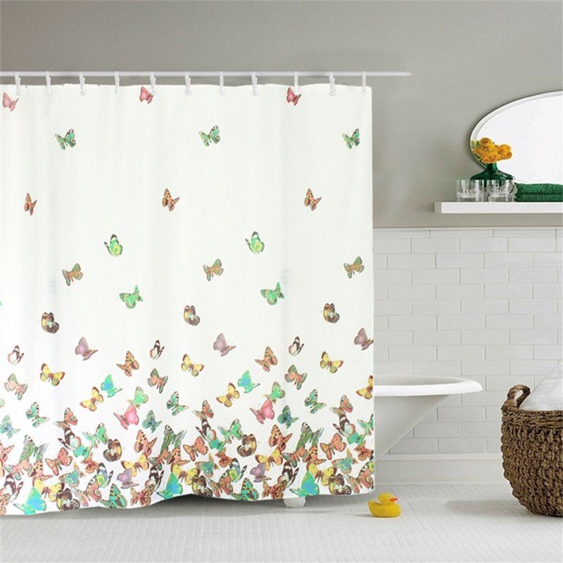 Butterfly Shower  Curtain For Bathroom Waterproof Fabric Curtains Home Bath Decor 180*180cm   Simple butterfly