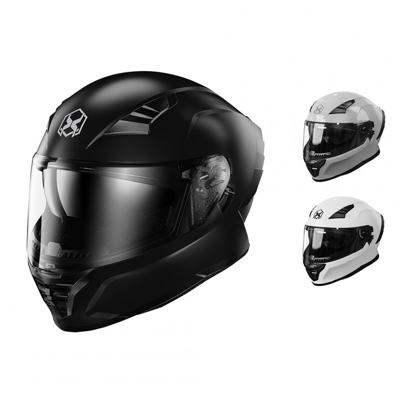Motorcycle Full Face Helmet with Sun Visor Air Ventilation Dot Approved Motorbike Street Bike Helmet Gray L Size
