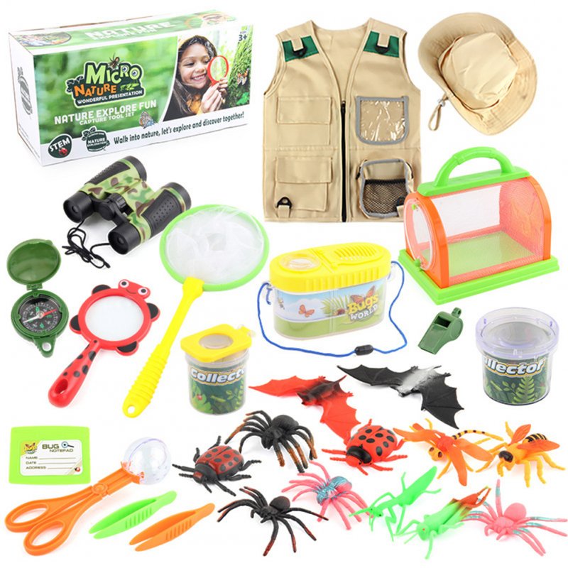 26pcs Kids Insect Catcher Toy Set Telescope Bug Observation Outdoor Science Exploration Tools for Gifts