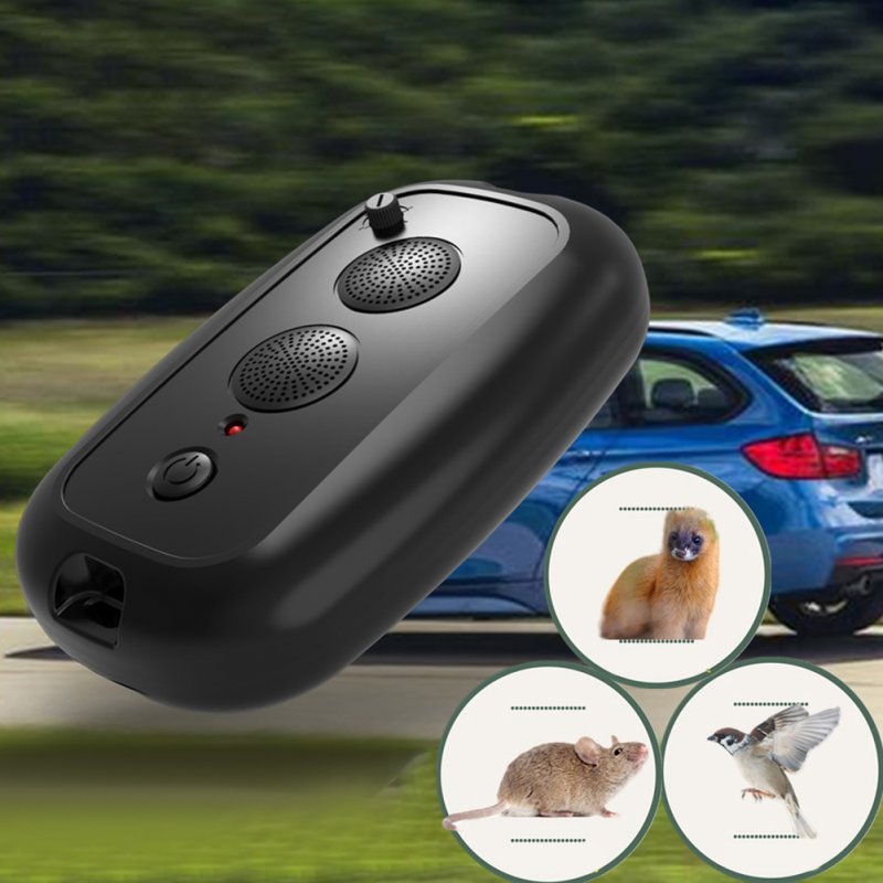 Outdoor Ultrasonic Animal Repellent With Motion Sensor Adjustable Double Headed Bird Repeller Animal Deterrent Devices 