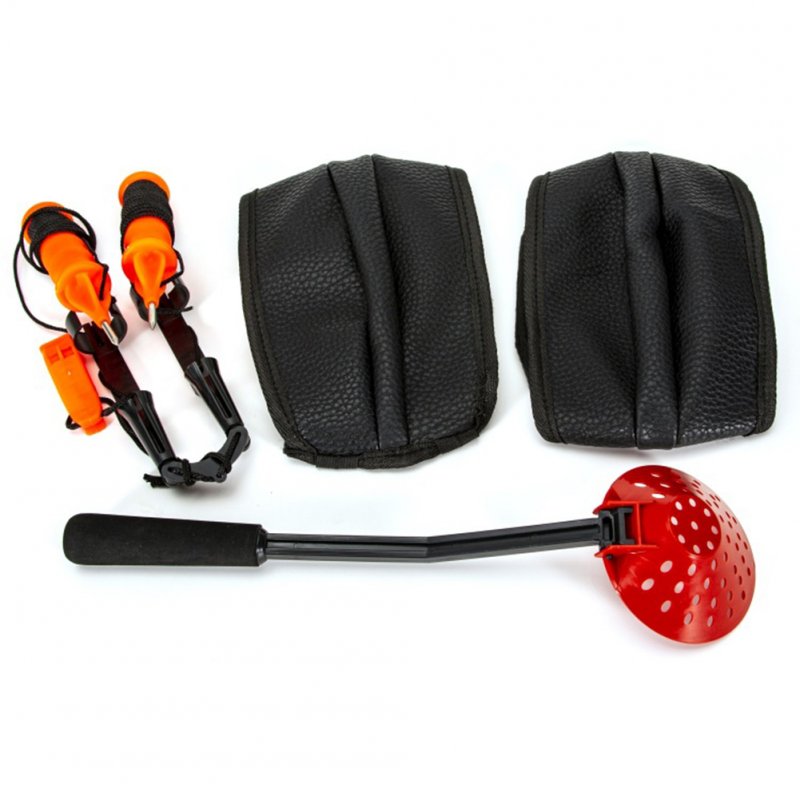Winter Ice Fishing Pick Safety Equipment Kit with Knee Pads Fishing Spoon Outdoor Life-saving Accessories