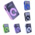 C Key Mirror Card Mp3 With Data Cable Headphones Rechargeable Portable Clip type Mp3 Music Player External U Disk black