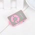C Key Mirror Card Mp3 With Data Cable Headphones Rechargeable Portable Clip type Mp3 Music Player External U Disk blue