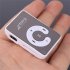 C Key Mirror Card Mp3 With Data Cable Headphones Rechargeable Portable Clip type Mp3 Music Player External U Disk White