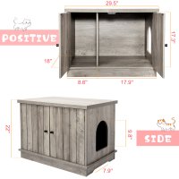 US IDEALHOUSE Cat Litter Box Enclosure Hidden Wooden Cat House