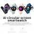 C009 Smart Bracelet Silicone Round Full Screen Touch Heart Rate Sleep Health Monitoring Sports Smart Watch Blue siliocne