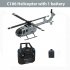 C186 2 4g RC Helicopter 4 Propellers 6 Axis Electronic Gyroscope for Stabilization RC Drone Plane Toy Gray 1 Battery