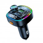 C22 Car Bluetooth-compatible Mp3 Player Fm Transmitter Hands-free Call Stereo Music Playback With Usb Adapter black