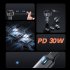C41 Fast Charge Retractable Car Charger 30W Dual USB C Phone Charger Cigarette Lighter Adapter With 2 Type C Charge Cable 12V 24V Universal For Off road Vehicle