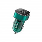 C45 Car Charger Adapter Fast Charging 43W USB A USB C Port Car Charger For Tablets Smart Phones Laptop green