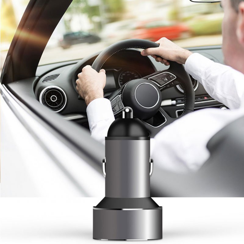 Dual Usb Car Charger Digital Display Multi-functional Constant Temperature Charging Adapter Vehicle Parts 