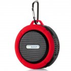 C6 Portable Ip65 Waterproof Bluetooth-compatible  Speaker Big Suction Cup Hook Stereo Outdoor Sports Tf Subwoofer Mini Speaker Red