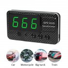 C60s Car Digital Gps Speedometer Odometer Hud Head up Display Overspeed Warning Alarm Hd Mileage Statistic black