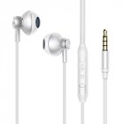 C71 Metal Semi in ear Earphone Wire Control Hifi Noise Reduction Earbuds With Microphone Universal K Song Game Live Headset White