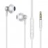 C71 Metal Semi in ear Earphone Wire Control Hifi Noise Reduction Earbuds With Microphone Universal K Song Game Live Headset White