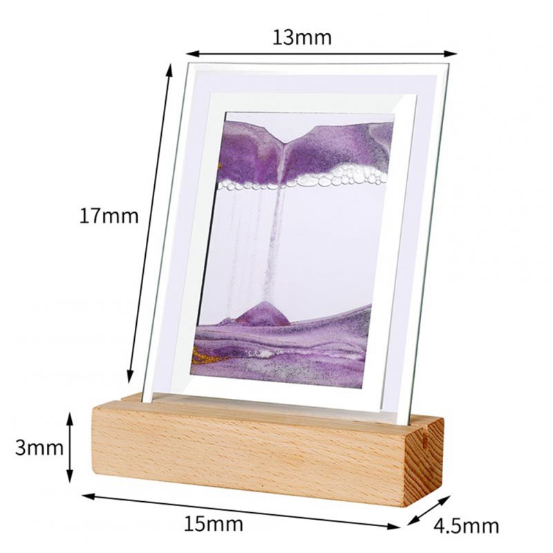 3D Glass Sandscape Hourglass Led Night Light Creative Quicksand Painting Atmosphere Light Table Lamp 