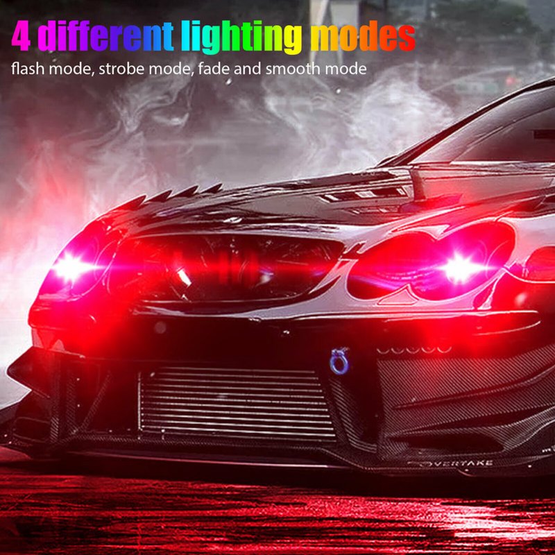 1 Pair Car Led Lights H1 H3 880 881 5050 12smd Rgb Colorful Driving Fog Lamp Headlights With Remote Control 