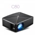 C80 Mini Projector 720P HD Multimedia System Portable Beamer for Home and Office with 2200 Lumens Brightness black EU Plug