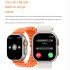 C800ultra Smart Watch Heart Rate Blood Pressure Monitoring Multi functional Bluetooth Watch Golden Case Orange Watch Band