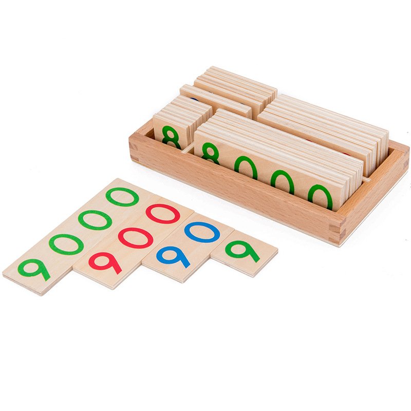 Wooden Number Cards 1-9000 Numbers Wooden Cards Math Teaching Aids Early Educational Learning Toys Birthday Christmas Gifts For Kids 